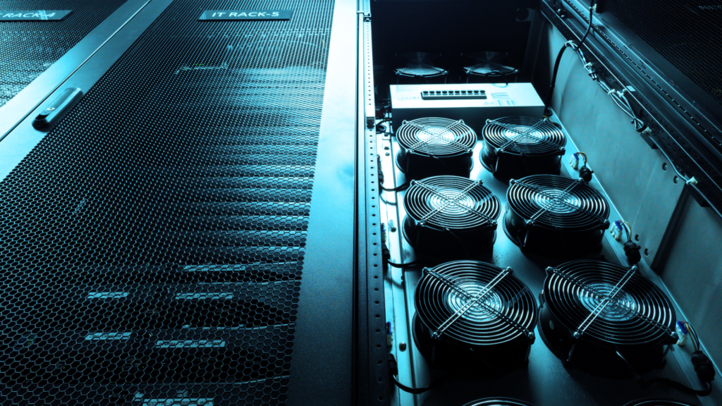 cooling fans inside a server rack